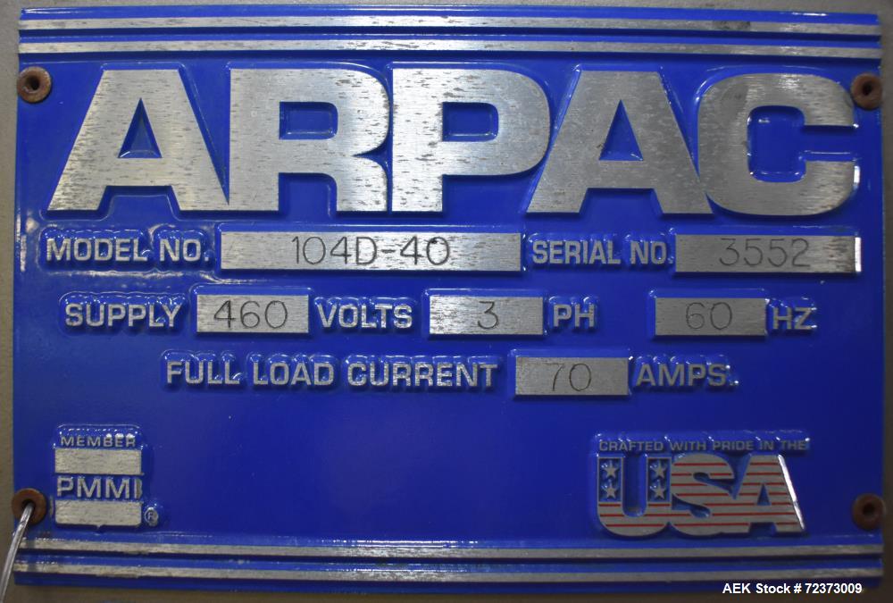 Used- Arpac 104D Flight Bar Shrink Bundler